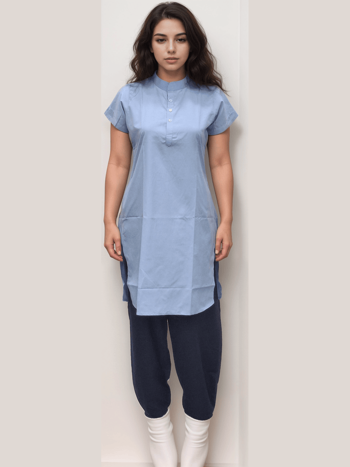 Punjabi Dress Medium Blue top Navy Blue Salwar - J R GARMENTS