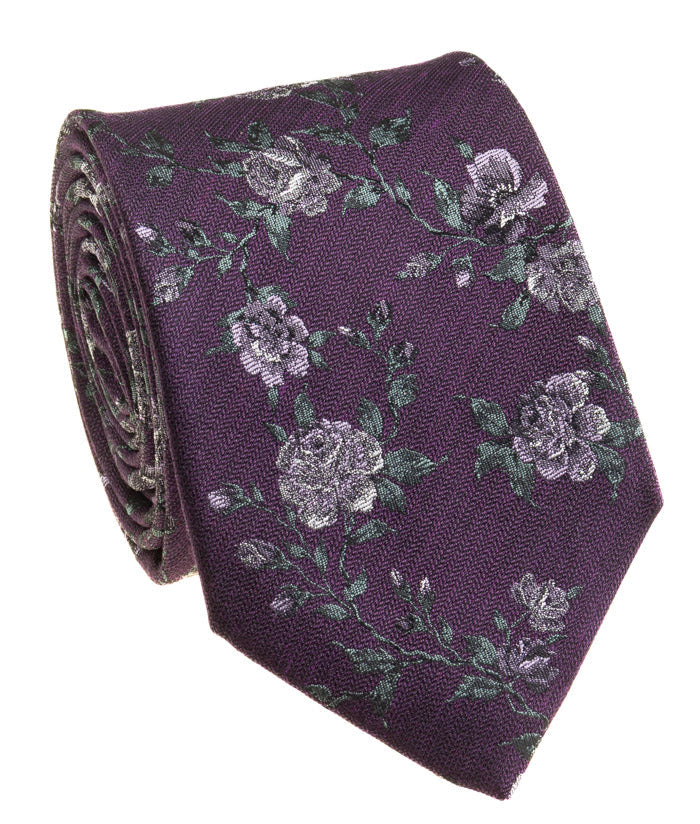 Purple Floral Tie