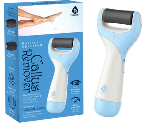 Pursonic Pedi Perfect Foot File Battery Operated Callus Remover Tool - Palms Fashion Inc.