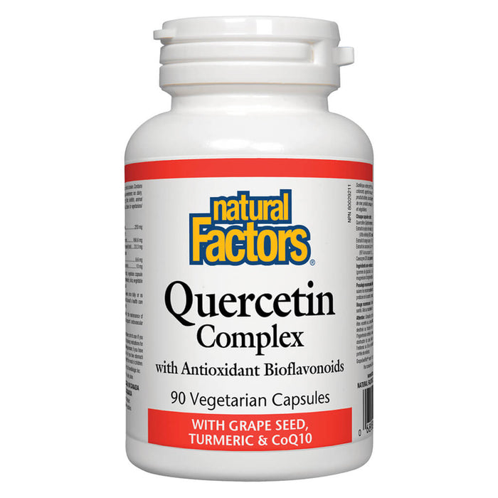 Bottle of Natural Factors Quercetin Complex 90 Vegetarian Capsules
