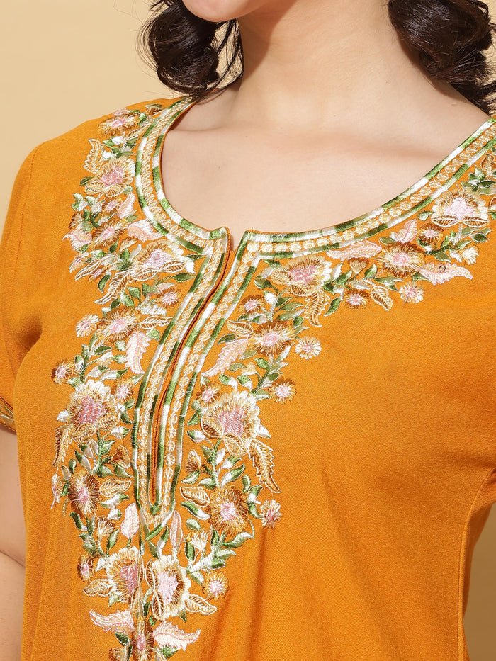 Comfy Mustard Yellow Alpine Nighty for Women