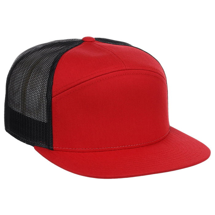 Richardson 168 7 Panel Trucker - Red/Black