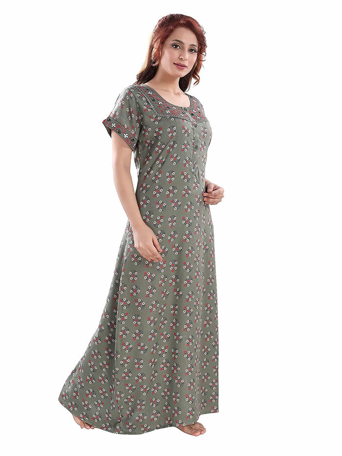 Sage Green Alpine Designer Nighty for Women