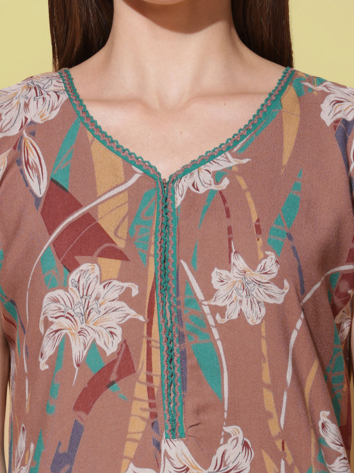Dreamy Tan Sleeveless Alpine Nighty for Women