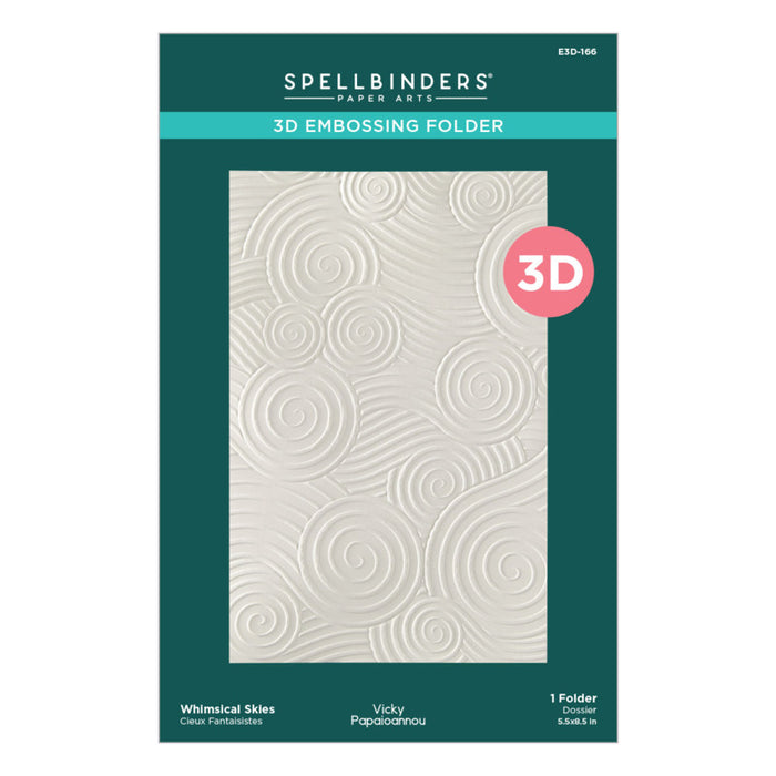 Spellbinders - 3D Embossing Folder - Whimsical Skies. Approx. Size: 5.50 x 8.50 in./13.97 x 21.60 cm. Available at Embellish Away in Bowmanville Ontario Canada.