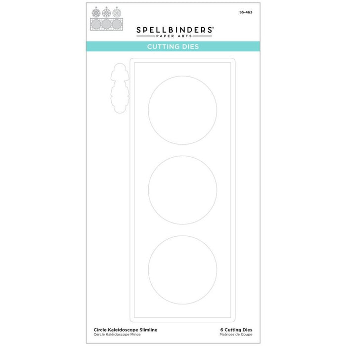 Spellbinders - Etched Dies - Circle Kaleidoscope Slimline. Available at Embellish Away located in Bowmanville Ontario Canada.