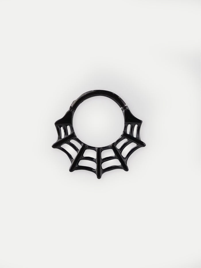Spiderweb Hinged Ring 16G | Black-Image 1