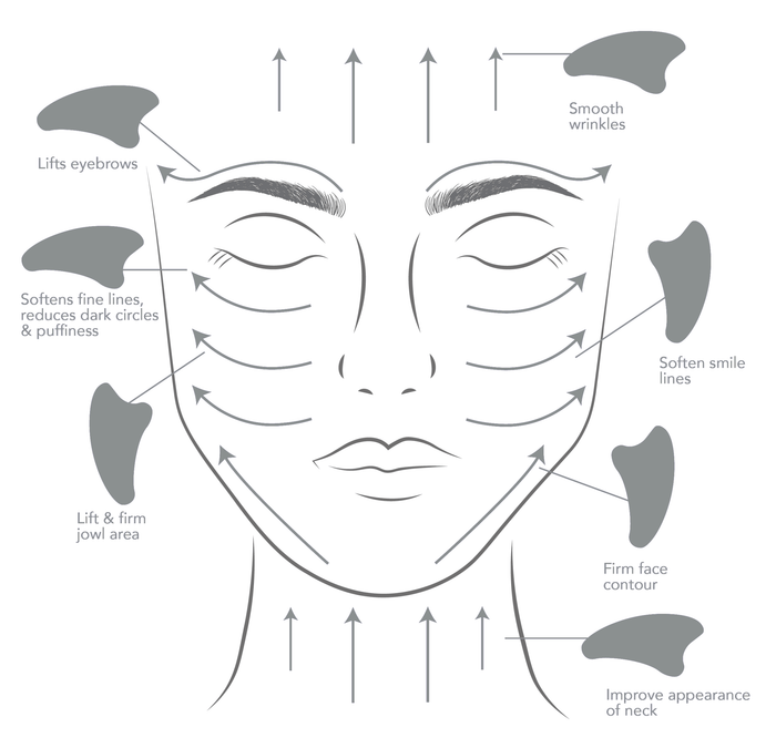Stainless Steel Gua Sha  (Guasha & Facial Roller Set - Buddha Beauty Skincare Accessories #vegan# #cruelty-free# #skincare#