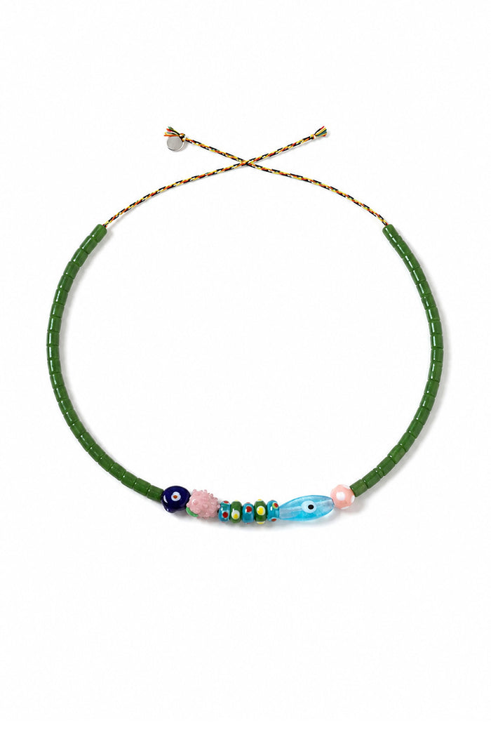 STRAWBERRY + EYE   GREEN TUBE NECKLACE   BAG CHARM