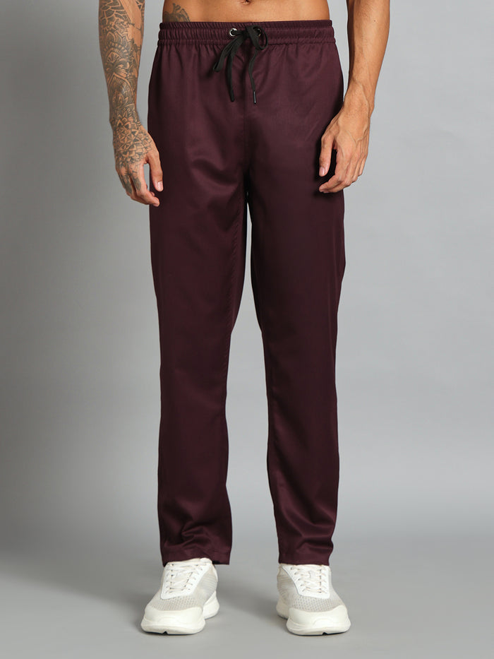 Stretchable (2Way) Men Wine Straight Scrub Pant