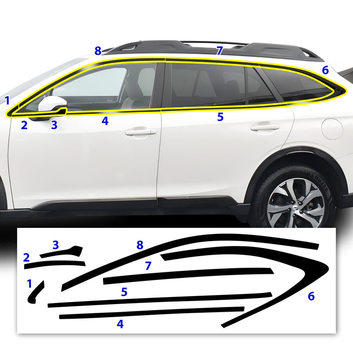 Vinyl Chrome Delete Side Window Blackout Decal Stickers Overlay Film Fits Subaru Outback Subaru Outback 2020 - 2025 - Bogar Tech Designs