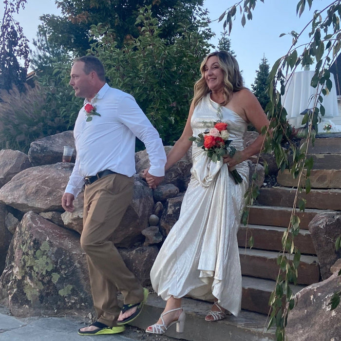 Sunset Orange and Pink Lakeside Wedding