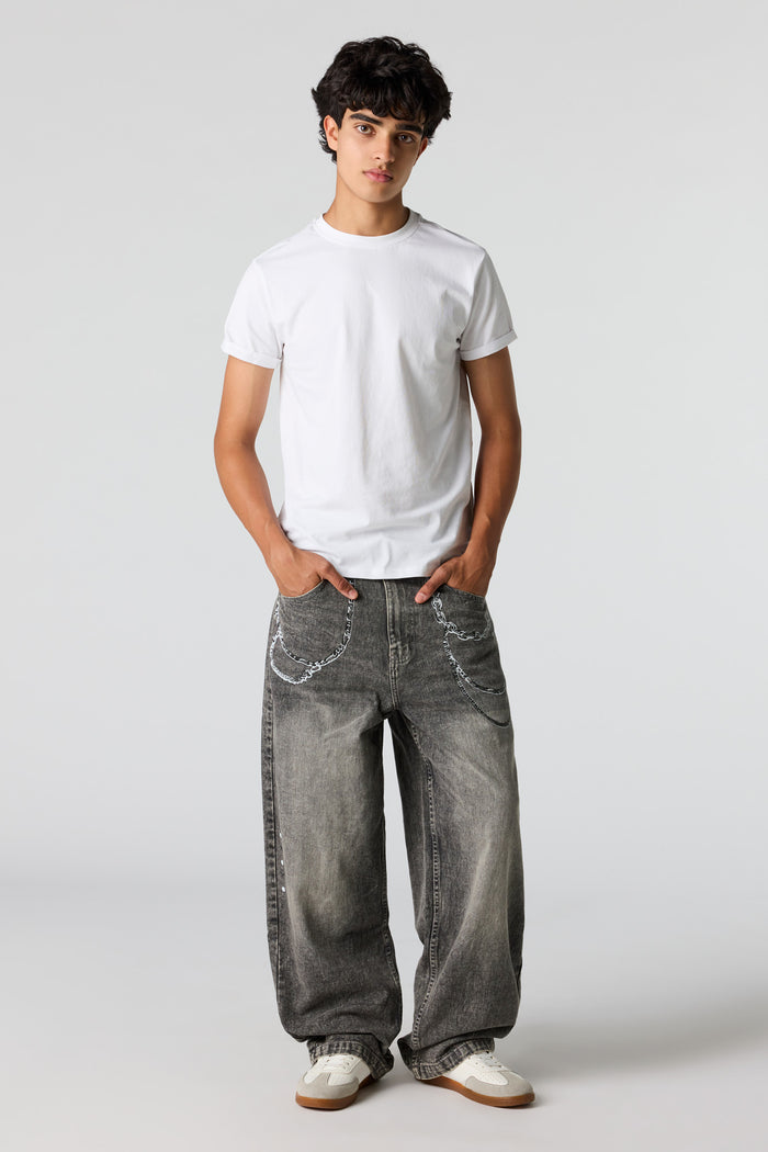 Super Baggy Chain Graphic Jean
