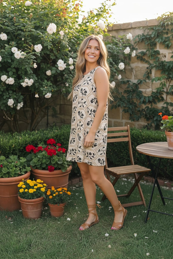 Sweet as Honey Floral Honeycomb Dress