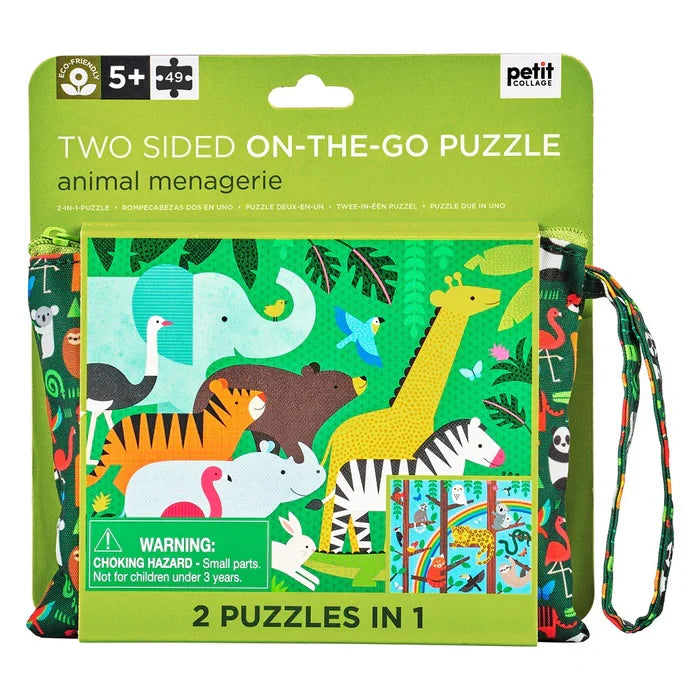 Two-Sided On-the-Go Puzzle | Animal Menagerie