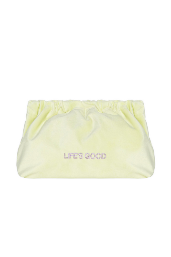 VELVET CLUTCH BAG LIFES GOOD
