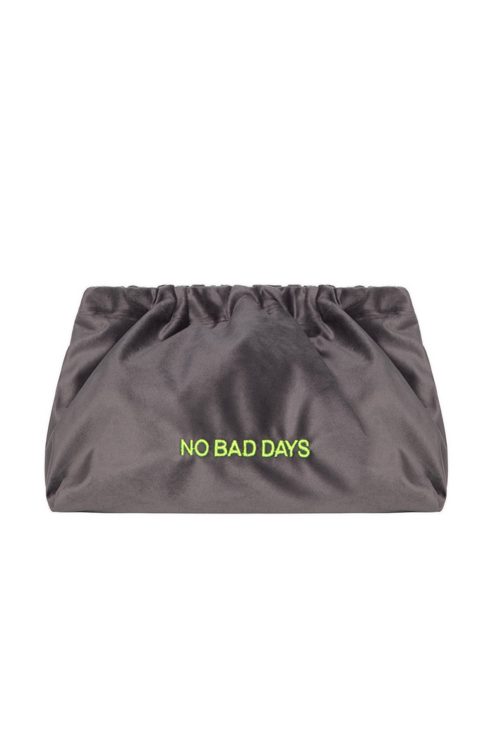 VELVET CLUTCH BAG NO BAD DAYS