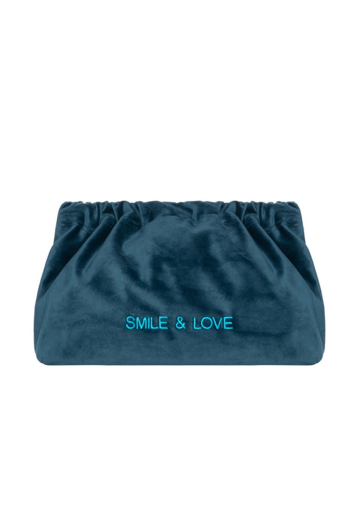 VELVET CLUTCH BAG SMILE AND LOVE
