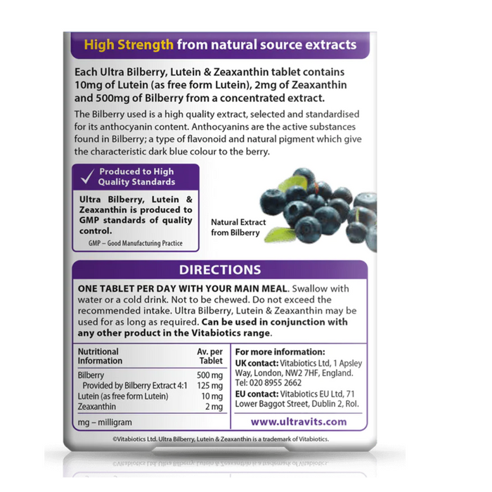 Vitabiotics Ultra Bilberry, Lutein and Zeaxanthin