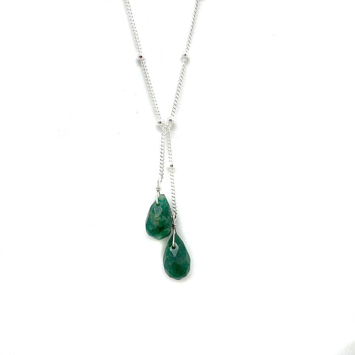 Sterling Silver / Jade Teardrop