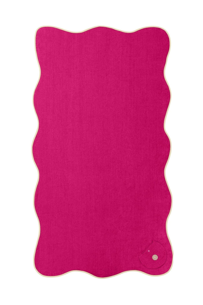 Wavy beach towel pink bubble gum front