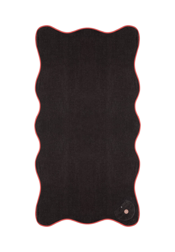 WAVY BEACH TOWEL CHARCOAL
