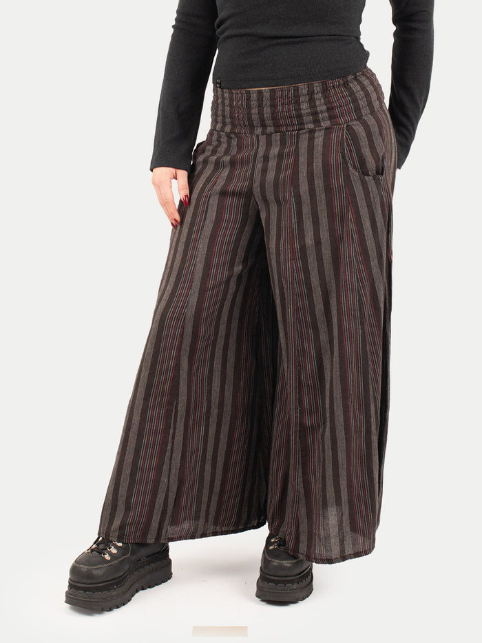 Wide Leg Smocked Pants | Charcoal-Image 1