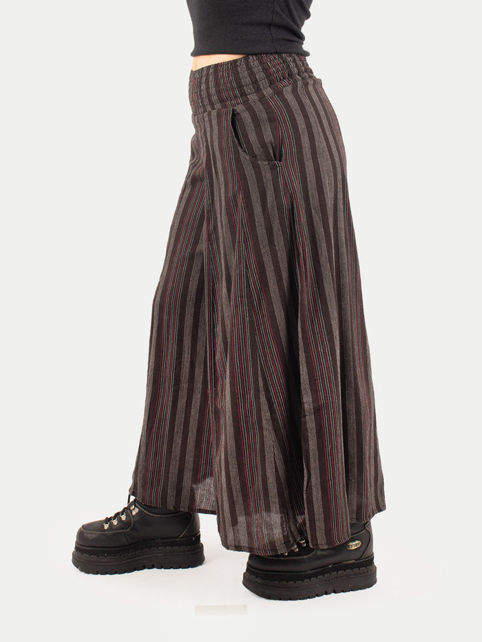 Wide Leg Smocked Pants | Charcoal-Image 2