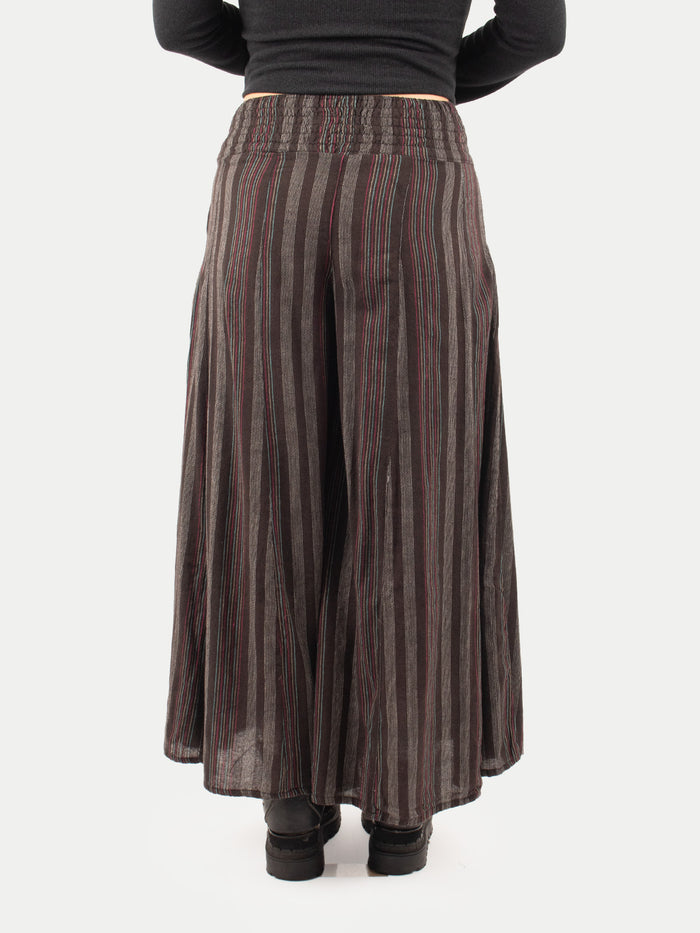 Wide Leg Smocked Pants | Charcoal-Image 3