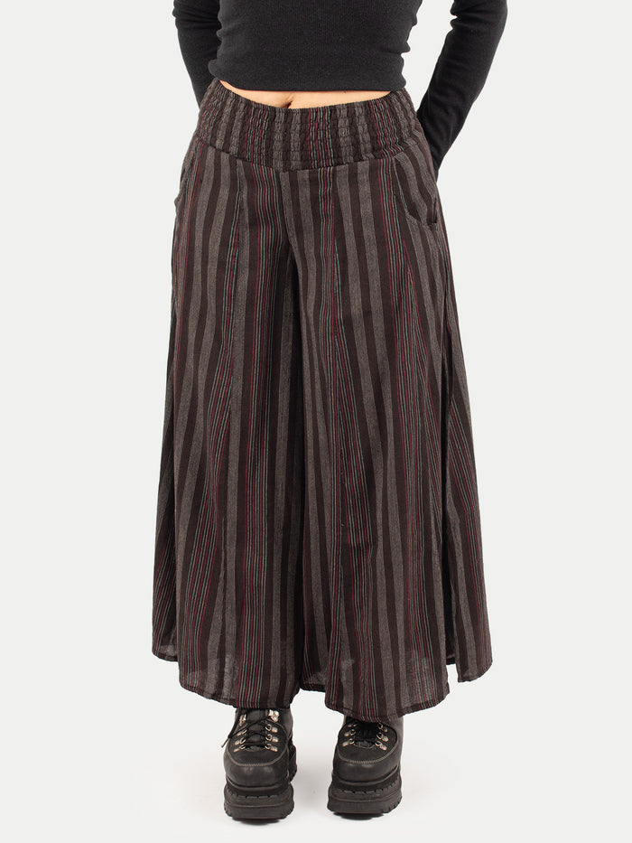 Wide Leg Smocked Pants | Charcoal-Image 4