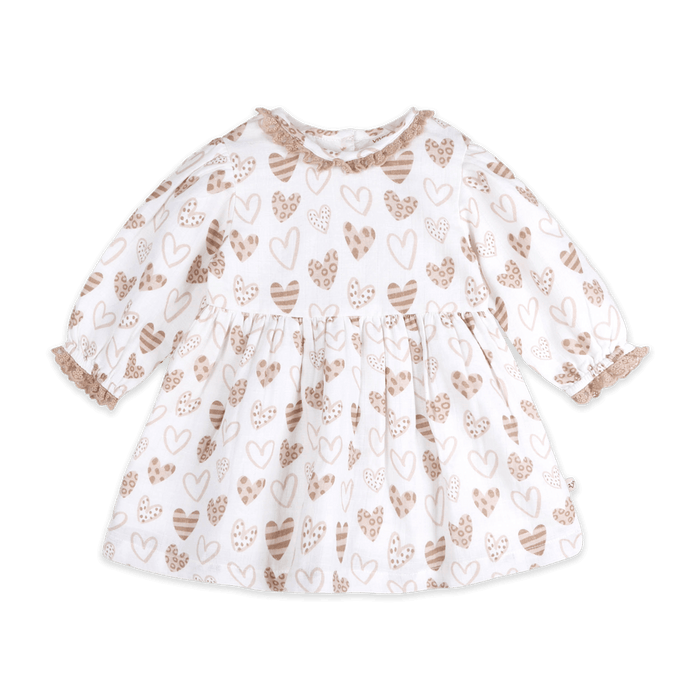 Wild Hearts Baby Dress & Bloomer (Organic Muslin) - Front