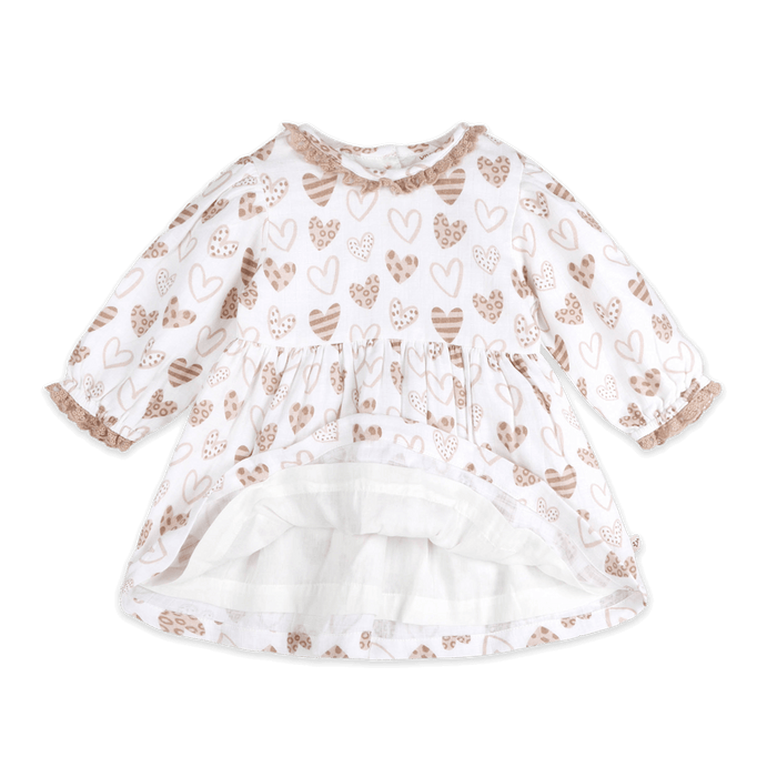 Wild Hearts Baby Dress & Bloomer (Organic Muslin) - Voile Lining