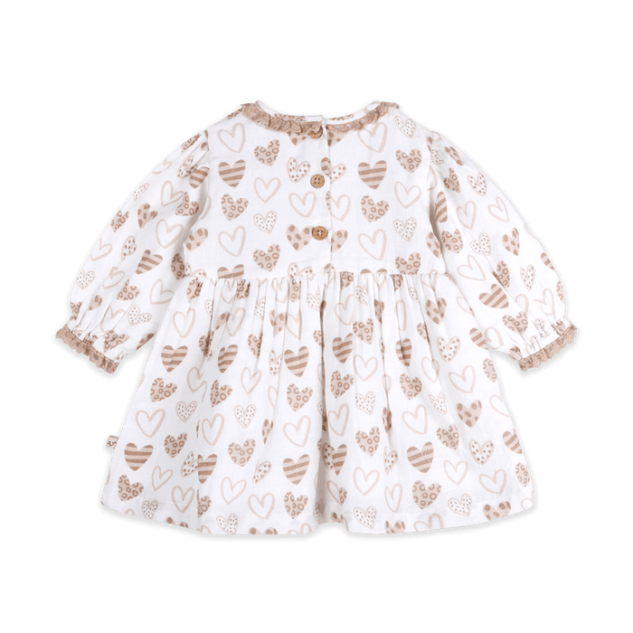 Wild Hearts Baby Dress & Bloomer (Organic Muslin) - Back