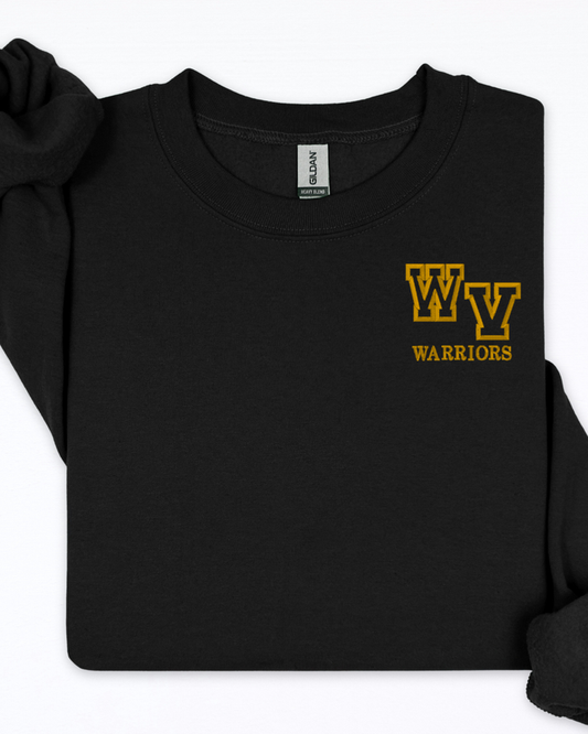 WV Warriors Embroidered Crewneck | Black (Presale only)