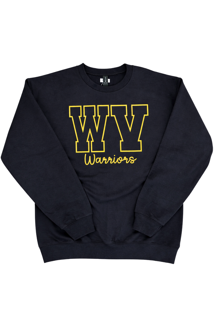 WV Warriors Embroidered Crewneck | Black (Presale)