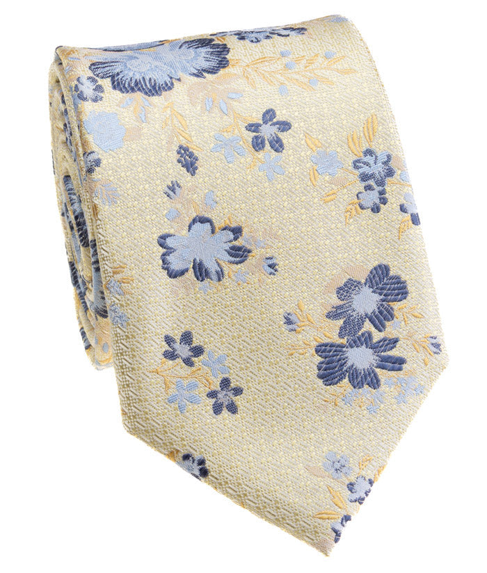 Yellow Floral Patterned Tie