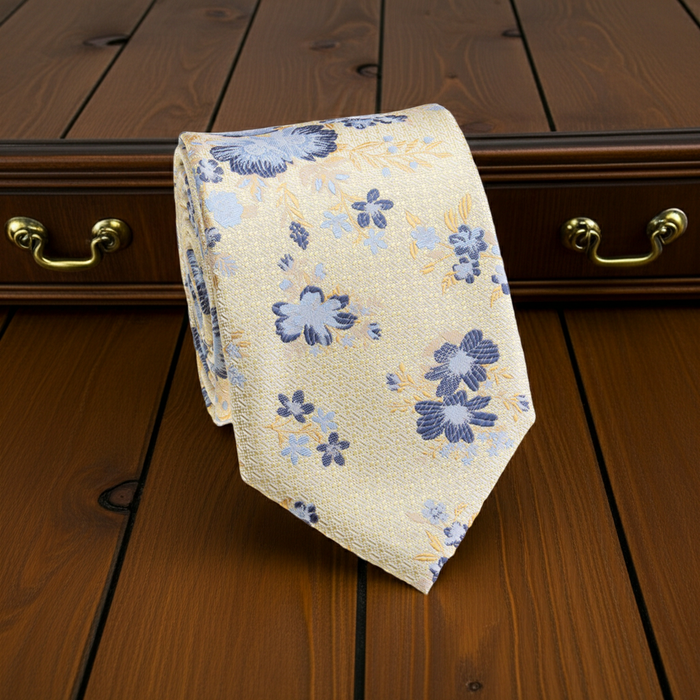 Yellow Floral Patterned Tie